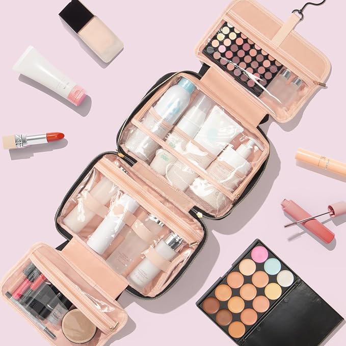 Gifts for Women, Initial Toiletry Makeup Bag Hanging Cosmetic Organizer - Image 3