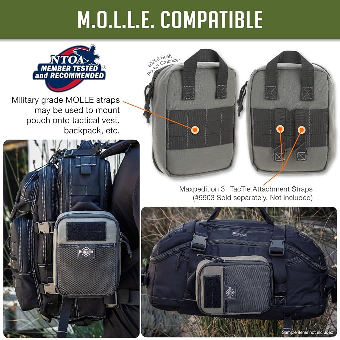 MAXPEDITION Beefy Pocket Organizer, MOLLE-Compatible, 1000D Nylon Tactical Pouch - Image 6