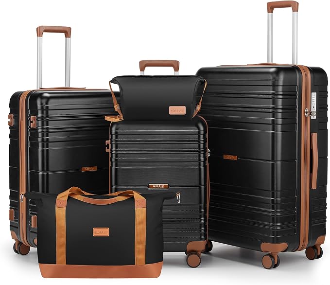 Luggage Sets with spinner wheels, PC+ABS Hard Shell Travel Luggage, Lightweight by Unknown