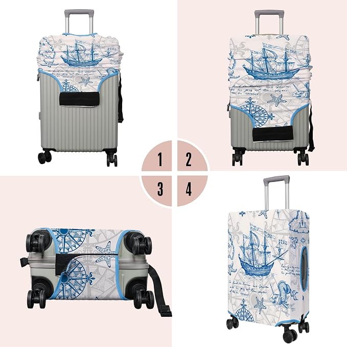 Travel Luggage Cover Suitcase Protector Fits 18-32 Inch Wheel Covers - Image 3