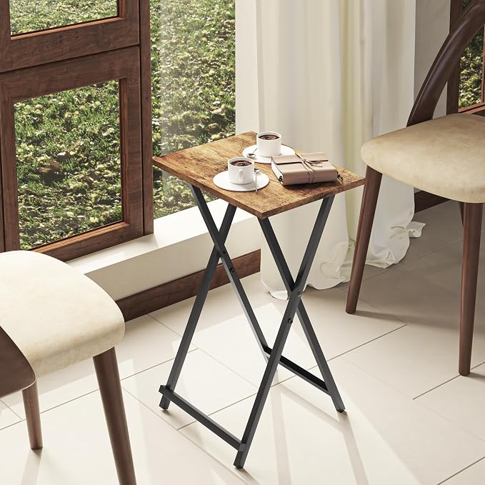 Foldable TV Trays, Small Folding Table, TV Trays Set of 2, TV Dinner Tray - Image 5