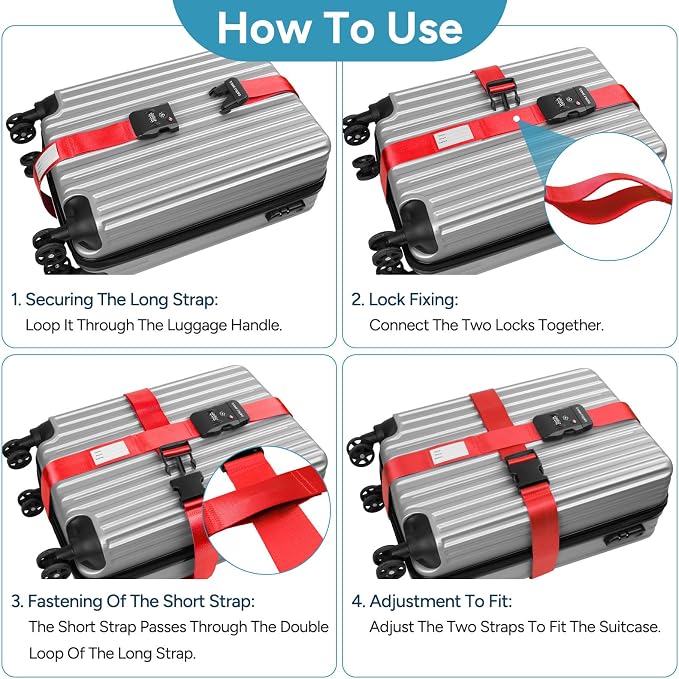 Travel Inspira TSA Lock Luggage Straps - Image 6