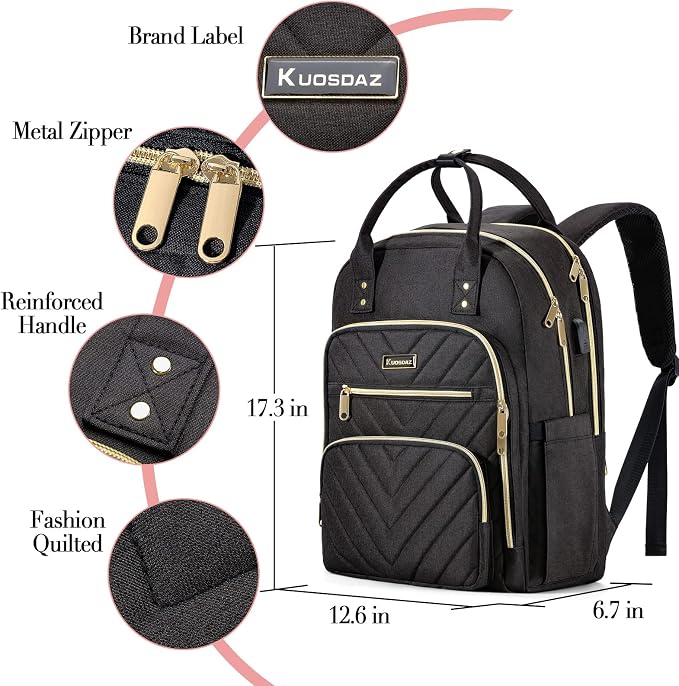 Travel Laptop Backpack for Women, School Backpack for Teens, 15.6 Inch Work - Image 4