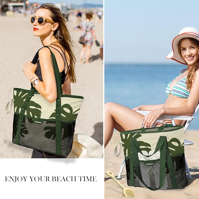 Beach Bag with Zipper - Image 7