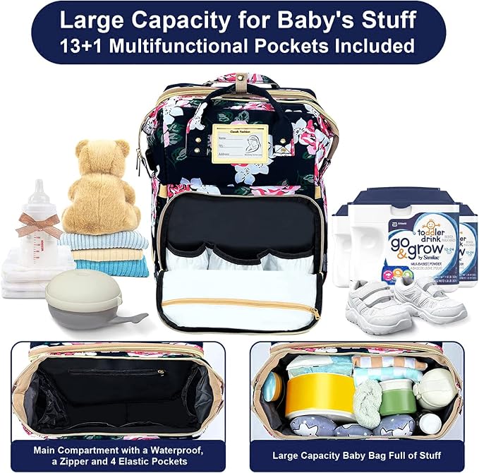 Diaper Bag Backpack Waterproof Baby Bag Large Capacity Multifunction Nappy Bags - Image 3