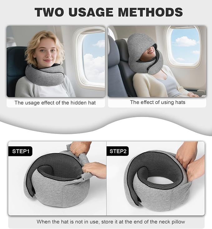 Airplane Travel Pillow, Memory Foam Travel Pillow, Suitable - Image 4