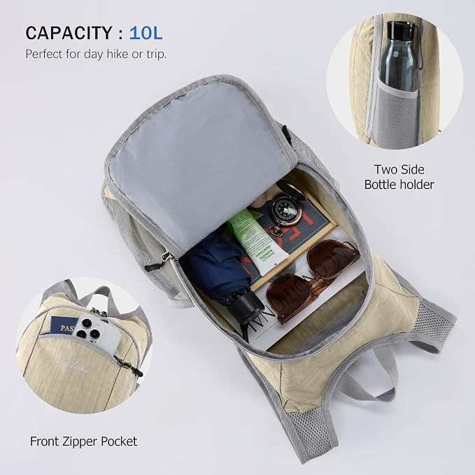 10L Small Hiking Backpack Travel Daypack Lightweight Packable Back Pack - Image 5