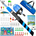 PLUSINNO Kids Fishing Pole, Portable Telescopic Fishing Rod and Reel Combo Kit - by PLUSINNO