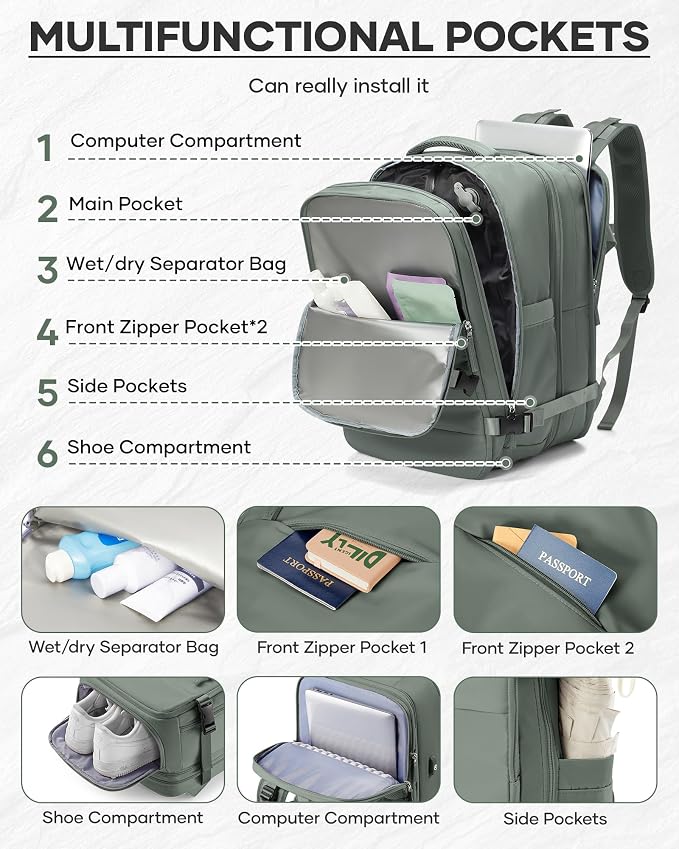 Vacuum Backpack With Vacuum Compression, Expanded Travel Laptop Backpacks - Image 6