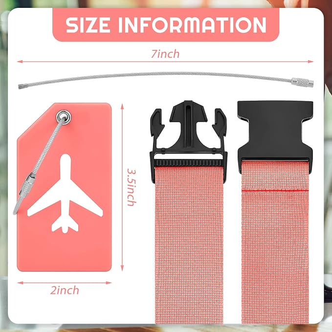 Weewooday 8 Pcs Luggage Straps Suitcase Tags Set - Image 2