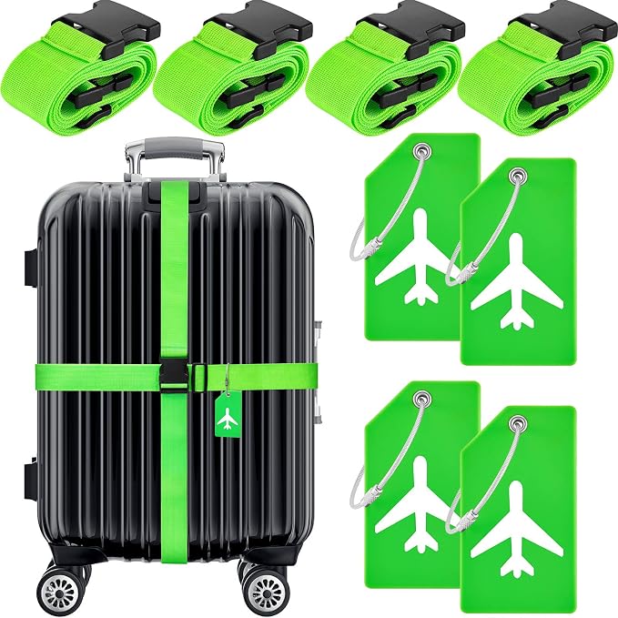 Weewooday 8 Pcs Luggage Straps Suitcase Tags Set by Weewooday
