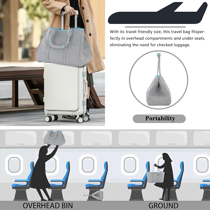 QOGiR Neoprene Multipurpose Beach Bag Tote - Image 5