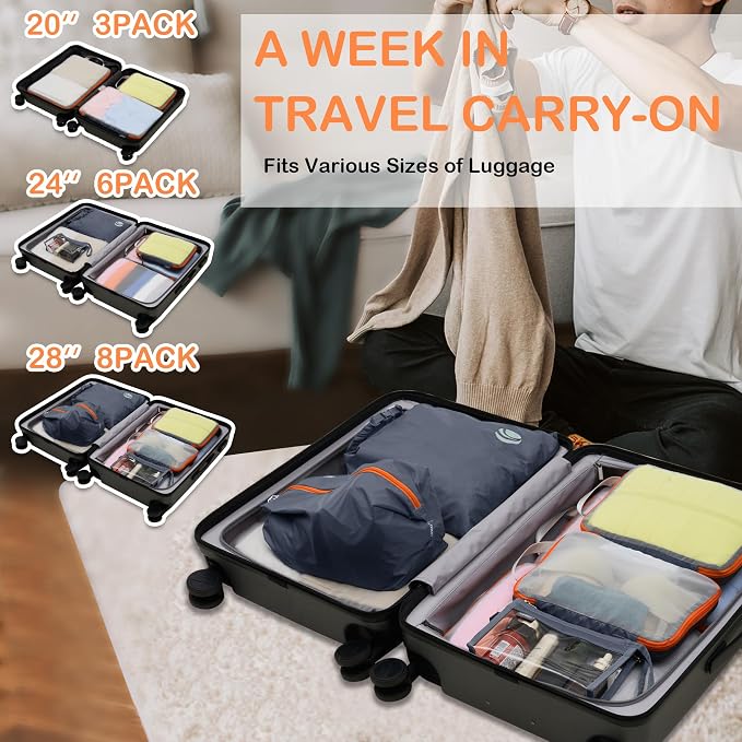 Cipway Compression Packing Cubes Mesh, Lightweight Luggage Organizer Bags - Image 7