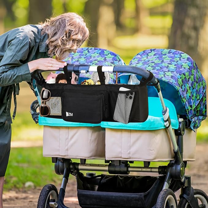 ZZM Double Stroller Organizer for Bob Duallie and Baby Jogger City Mini GT2 - Image 6