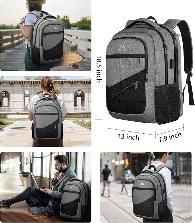 MATEIN 17 Inch Work Backpack for Men Women, Water Resistant Practical Travel - Image 5