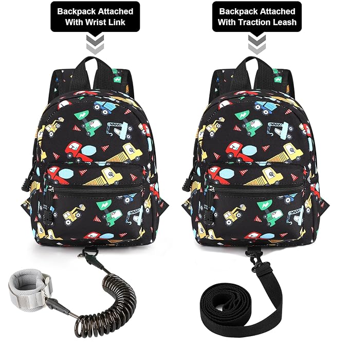 Accmor Toddler Harness Backpack Leash, Cute Excavator Kids Backpack - Image 4