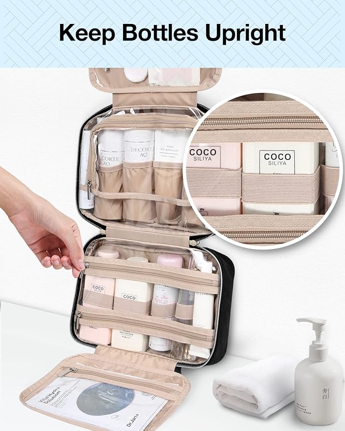 BAGSMART Toiletry Bag Hanging Travel Makeup Organizer - Image 2