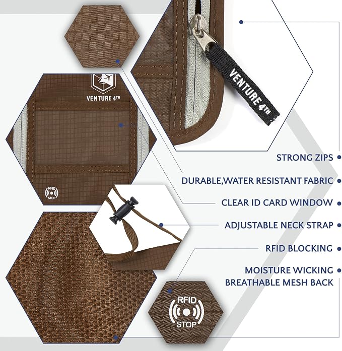 VENTURE 4TH Passport Holder Neck Wallet - Image 5