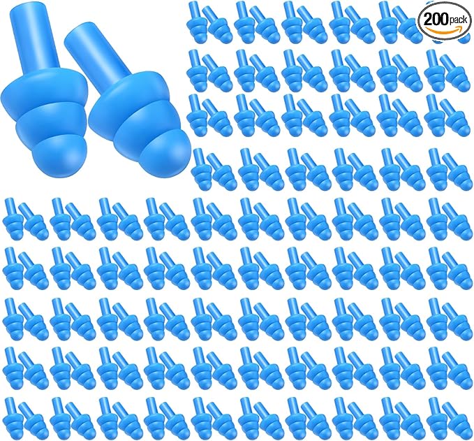 TrelaCo 200 Pairs Silicone Ear Plugs Soft Reusable Waterproof Ear Plugs by TrelaCo