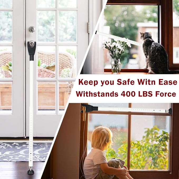 Sliding Door Security Bar, 3 Pack Adjustable Heavy Duty Sliding Door Lock Bar - Image 6