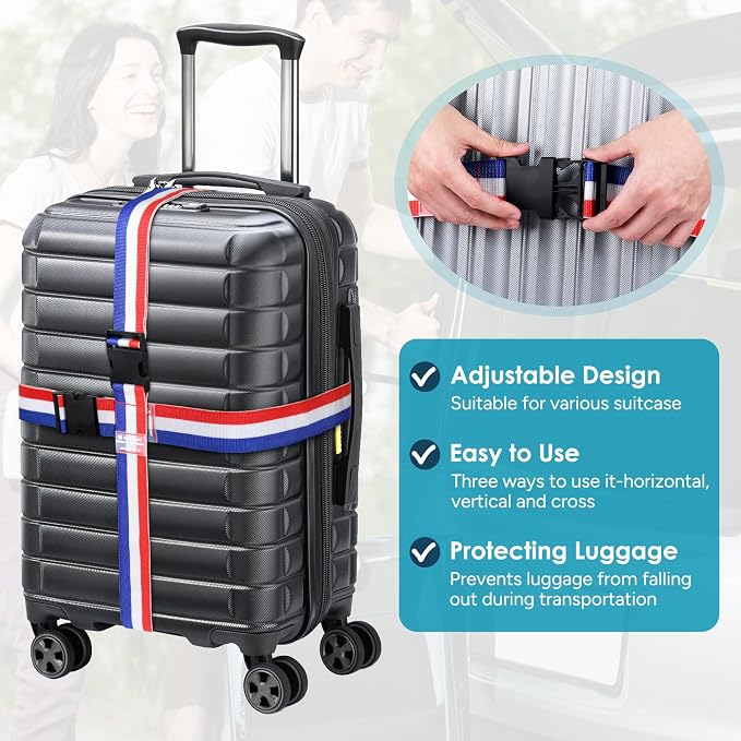 Travel Inspira Luggage Straps for Suitcases, Adjustable Suitcase Strap - Image 6