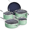 Nuwave Healthy Duralon Blue Ceramic Nonstick Coated 9pc Cookware Set, by NuWave