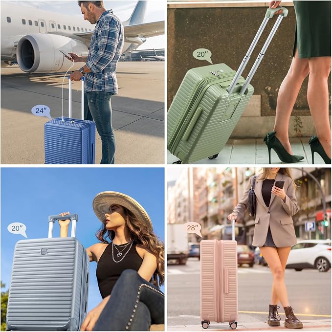 Hard Shell Suitcases Expandable Travel Luggage Sets 2 Piece, Carry on and Check - Image 9