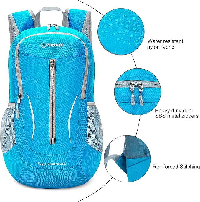 ZOMAKE Ultra Lightweight Packable Backpack 25L, Foldable Hiking Backpacks Water - Image 5