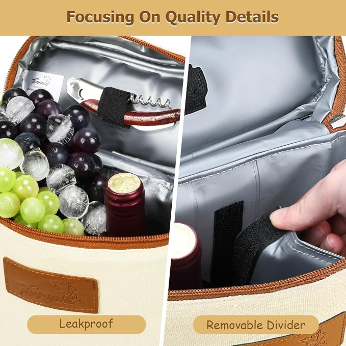Tirrinia 2 Bottle Wine Gift Tote Carrier - Image 3