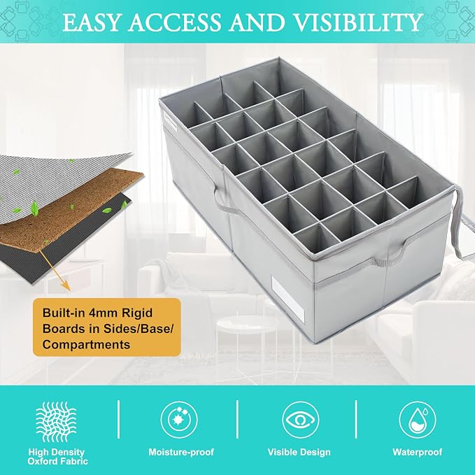 LUVHOMEE Shoe Organizer for Closet, Fits 24 Pairs, Large Shoe Box Storage - Image 4