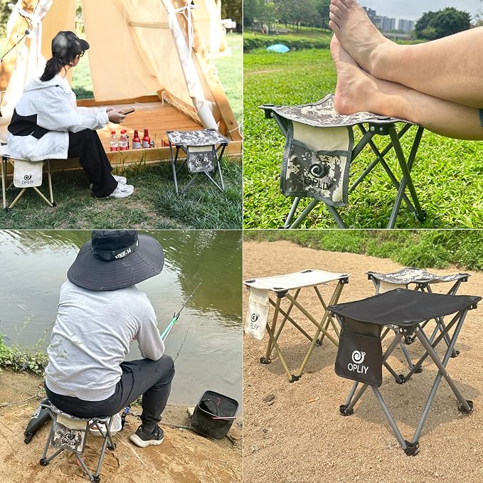 Opliy Camping Stool, Folding Small Chair Portable Camp Stool - Image 9