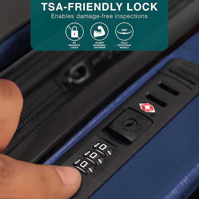24 Inch Luggage with Spinner Wheels, Hard Shell Suitcase with TSA Locks - Image 5