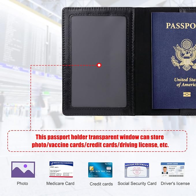 TIGARI Passport Holder for Travel Women Men, PU Leather Passport Wallet Cover - Image 3