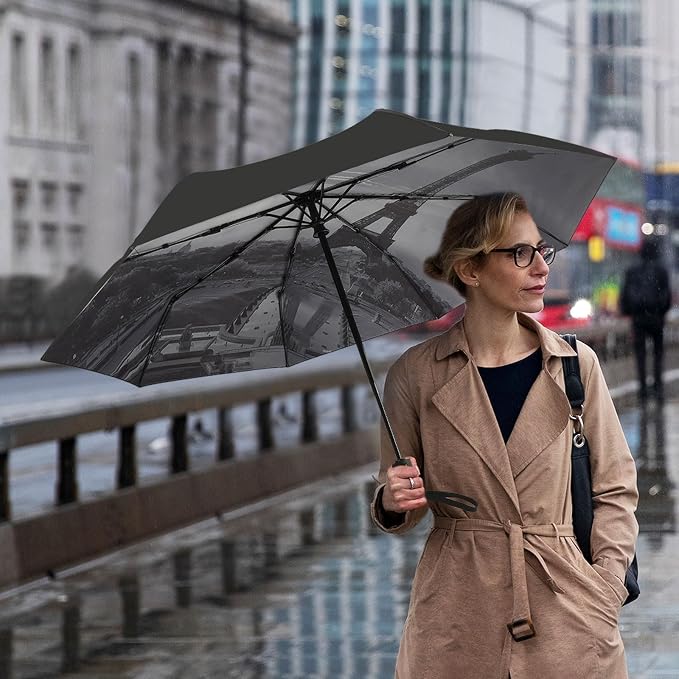 LLanxiry Compact Travel Umbrella, Mini Windproof Umbrellas - Image 7