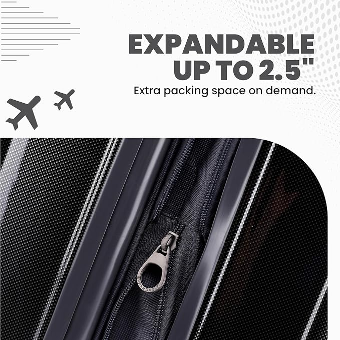 Spyder Rails 20 Inch Expandable Hardside Upright Suitcase - Image 6