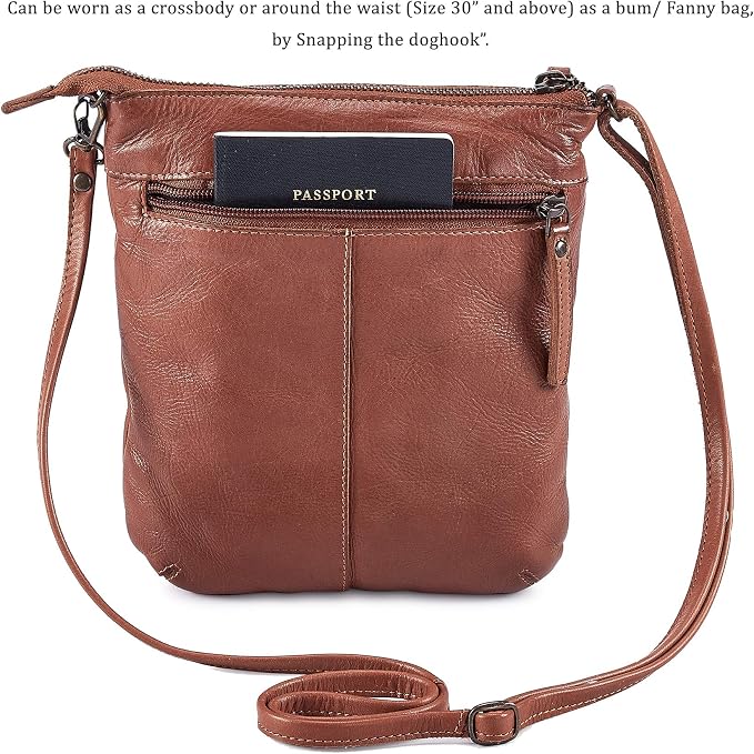 Crossbody Sling Bag for Women Small Real Leather Purse Vintage Travel Crossover - Image 5