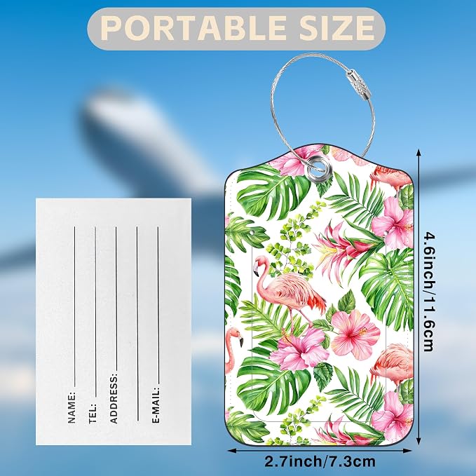 2 Pcs Pink Flamingo Luggage Tags - Image 2