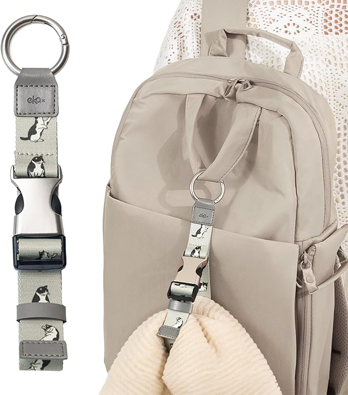 Travel Carry Strap with Ring Hooks, Add-a-Bag Luggage Strap, Adjustable Bag by EKAX