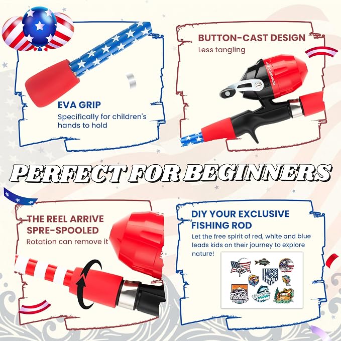 Kids Fishing Pole, Portable Telescopic Kids Fishing Poles - Image 3