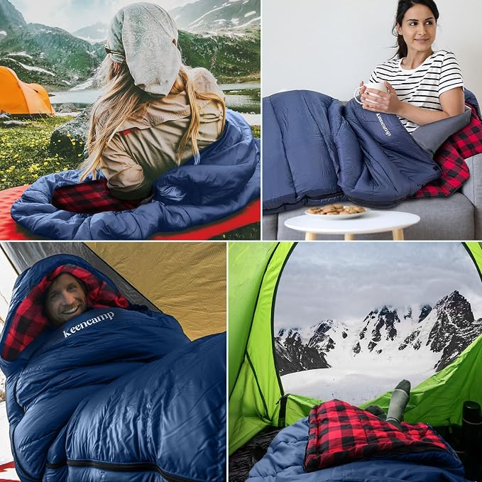 0 Degree Sleeping Bag Cotton Flannel Winter Cold Weather - Image 6