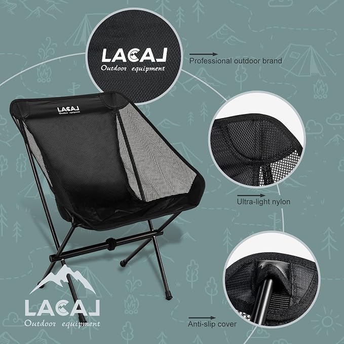 Ultra-Light Folding Camping Chair, All-Aluminum Frame, Surper Breathable Fabric - Image 4