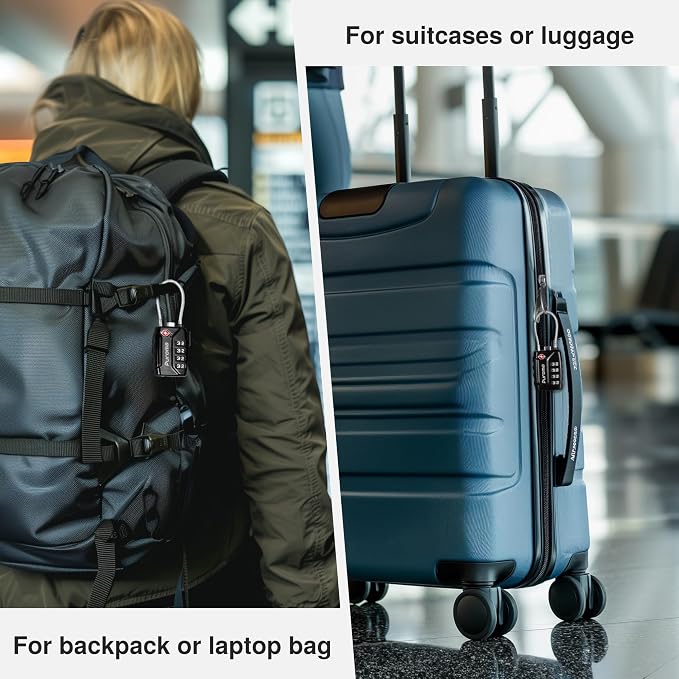 Puroma 4 Pack TSA Approved Luggage Locks, 4 Digit Combination Travel Locks - Image 8