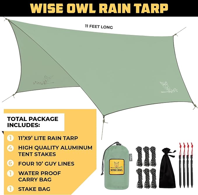 Wise Owl Outfitters Hammock Rain Fly – Waterproof Camping Tarp Cover - Image 2
