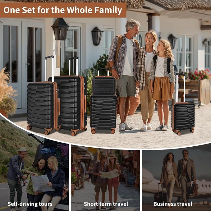 5-Piece Luggage Set, Lightweight ABS+PC Hard Shell Suitcase - Image 9