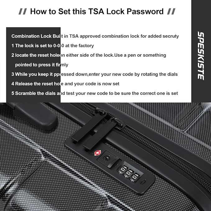 3 Piece Luggage Set, Hardshell Luggage Sets - Image 3
