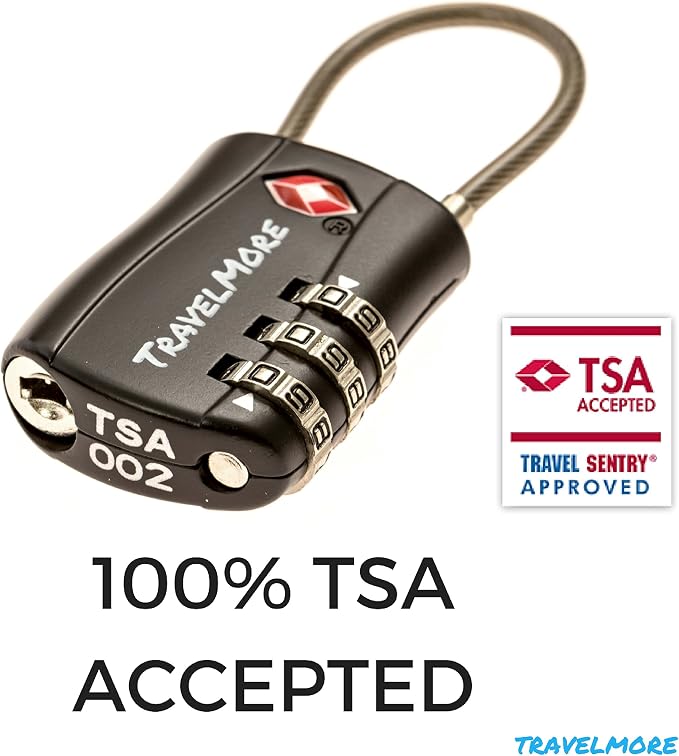 2 Pack TSA Approved Travel Combination Cable Luggage Locks - Image 3