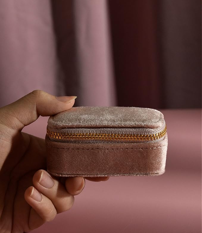 TAIMY Mini Jewelry Travel Case, Velvet Small Travel Jewelry Box, Portable - Image 3
