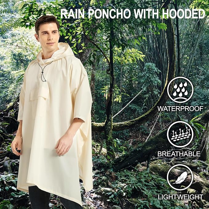 salamra Hooded Rain Poncho Waterproof Raincoat Jacket - Image 3