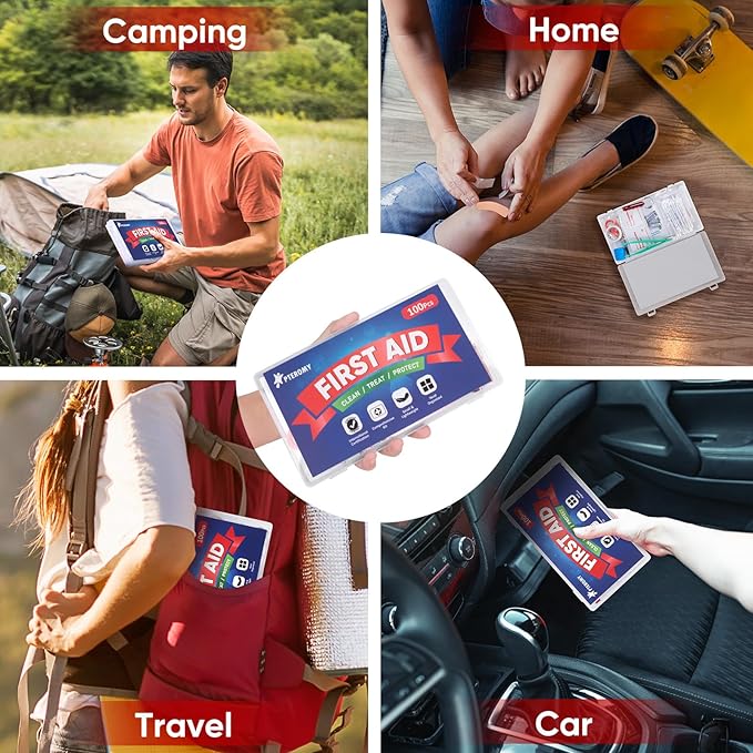 PTEROMY 100 Piece Mini First Aid Kit, Portable Small Emergency Kits Compact 1st - Image 5