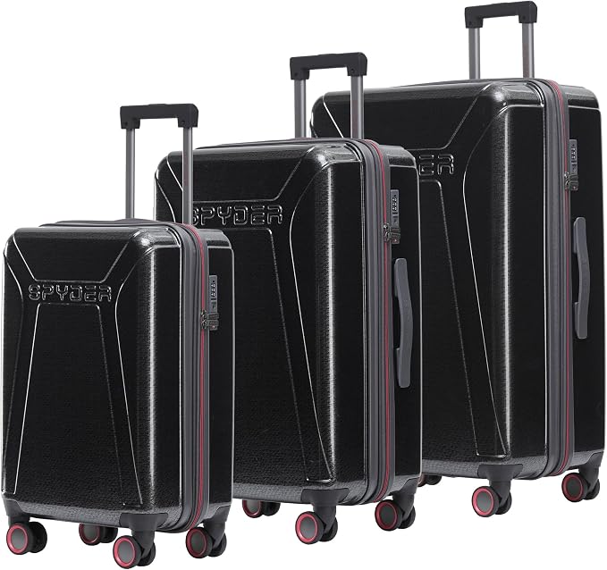 Spyder Traverse 3 Piece Luggage Set, 360° Spinner Wheels, TSA Approved Lock by Spyder